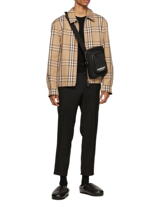 Burberry Black Kieran Logo Printed Shoulder Bag for men