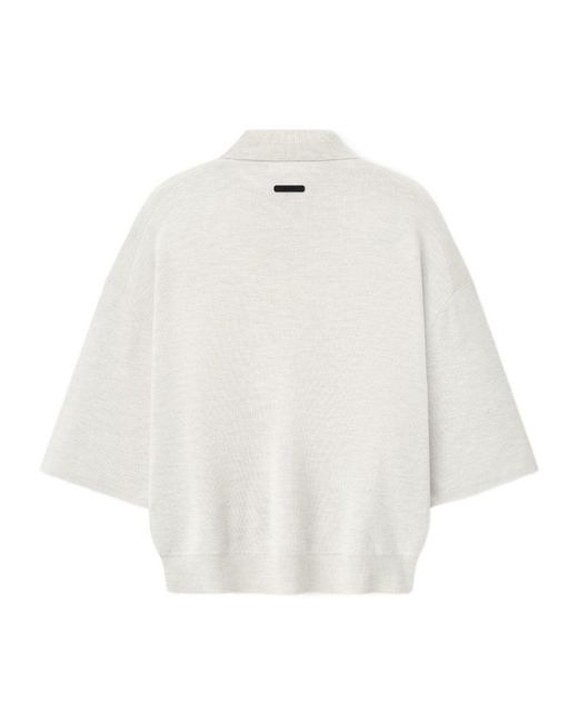Fear Of God White Essentials Signature Knit Polo Shirt for men