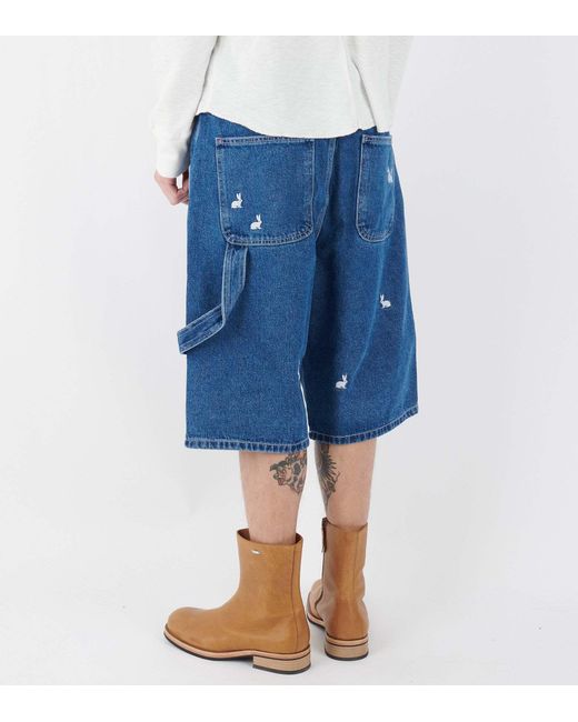 Carne Bollente Blue Denim Shorts With Belt Loops for men