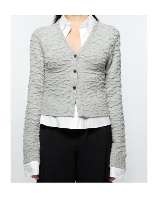 Acne White Layered Cardigan