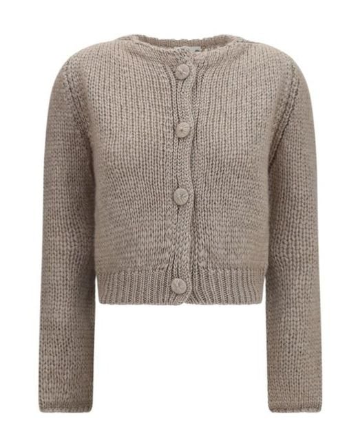 Forte_forte Brown Chunky Knit Buttoned Cardigan