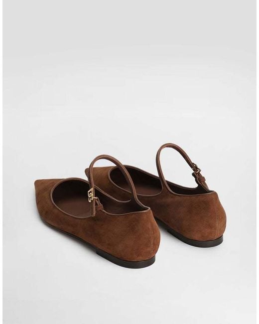 Dolce & Gabbana Brown Dolce & Gabbana Pointed Toe Ankle Strap Flats