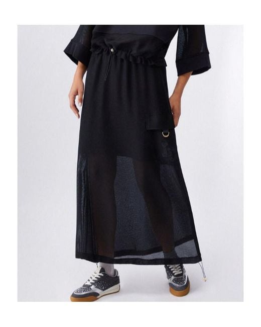 Liu Jo Black Long Mesh Skirt