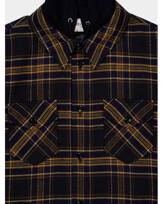 Céline Black Hooded Overshirt for men