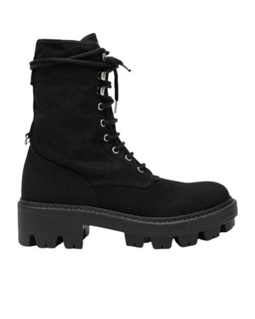 Prada Black High-Top Lace-Up Boots