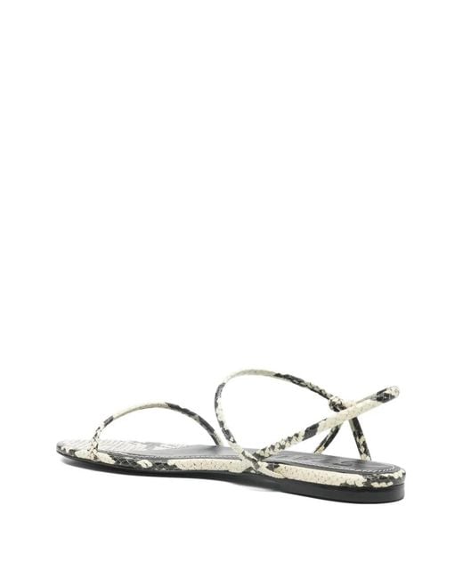 Staud White Laurel Printed Ankle Strap Sandals