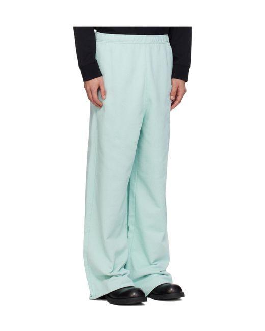 MM6 by Maison Margiela Blue Embroidered Logo Sweatpants for men