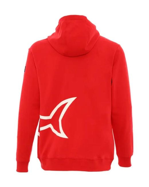 Paul & Shark Red Pull Rope Hooded Sweater for men
