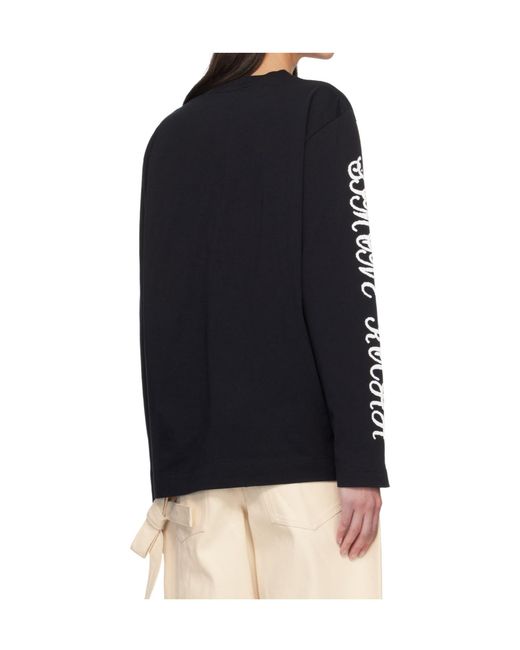 Simone Rocha Black Logo Print Long-Sleeve T-Shirt