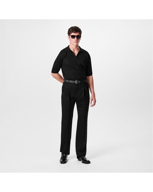 Saint Laurent Black Saint Open Knit Polo Sn52 for men