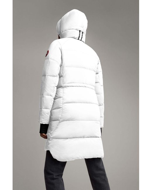 Canada Goose White Alliston Logo-Patch Padded Coat