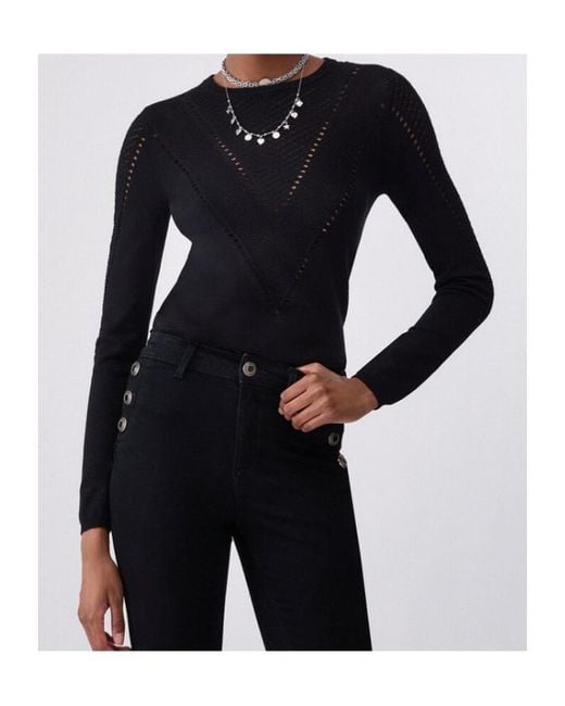 Liu Jo Black Knit Top With Cut-Out