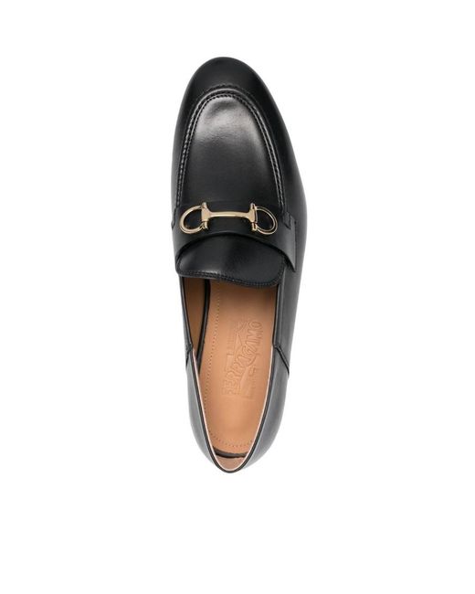Ferragamo Black Logo Loafers