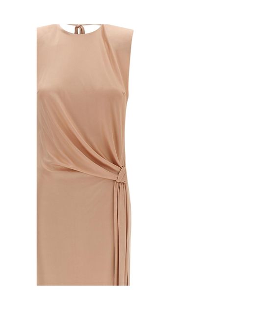 Elisabetta Franchi White Open Back Sleeveless Carpet Dress