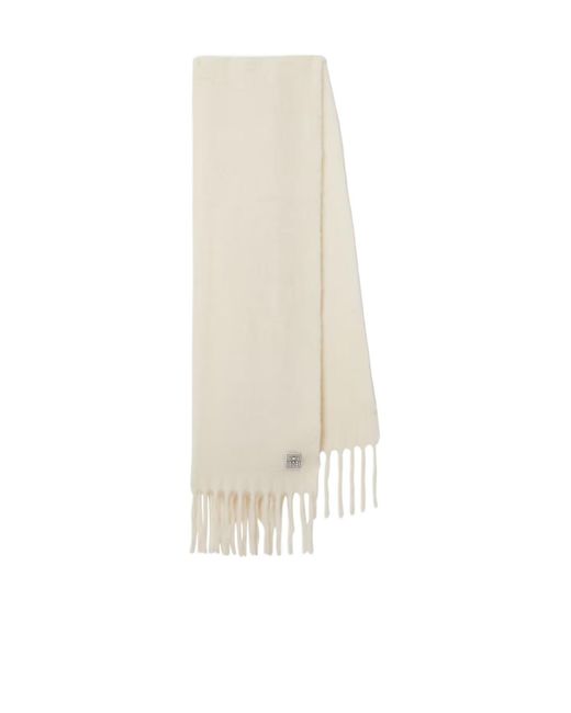 Totême  White Alpaca And Wool-Blend Scarf