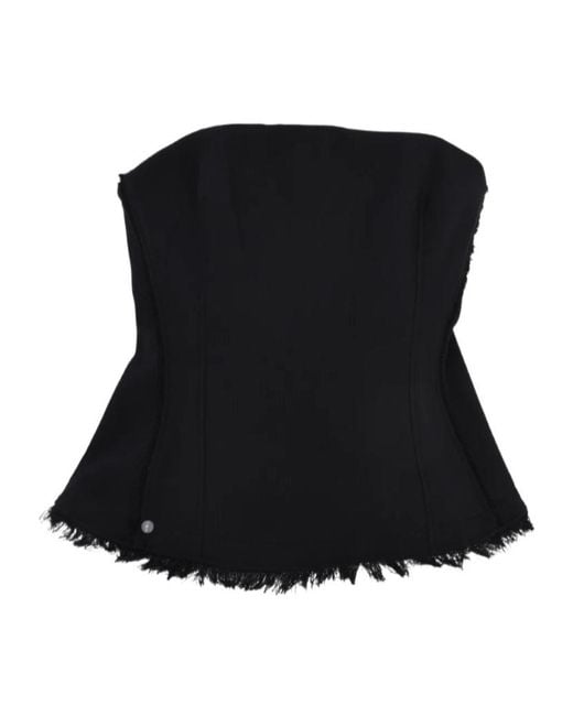Jonathan Simkhai Black Theodora Fringed Top