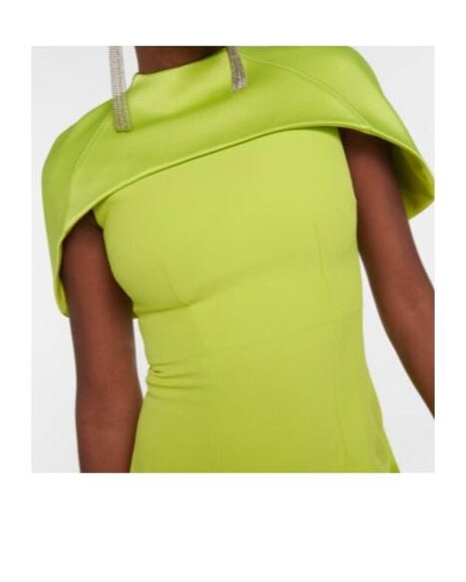 Safiyaa Green Kalika Crêpe Gown