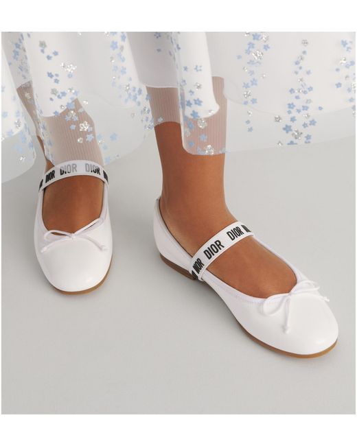Dior White Kids' Ballet Flat