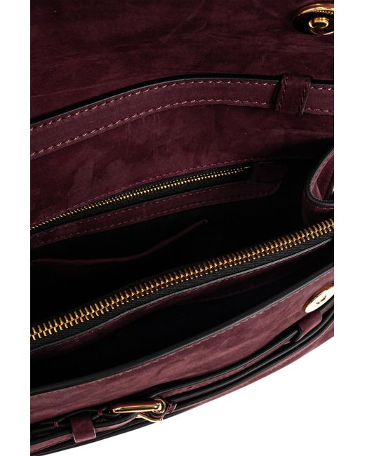 Moschino Purple Logo Embossed Shoulder Bag