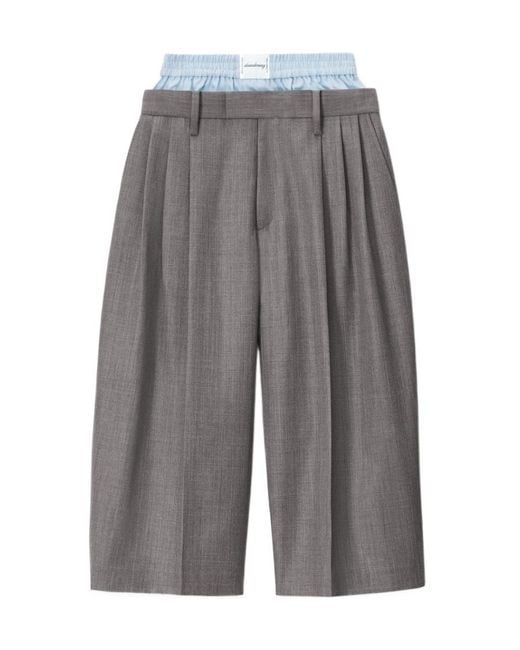 Alexander Wang Gray Layered Tailored Culottes