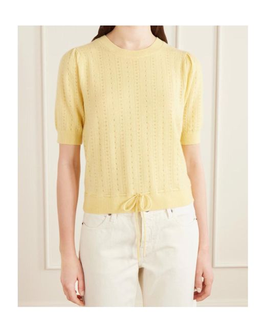 FRAME Yellow Charm Drawstring-Waist Sweater