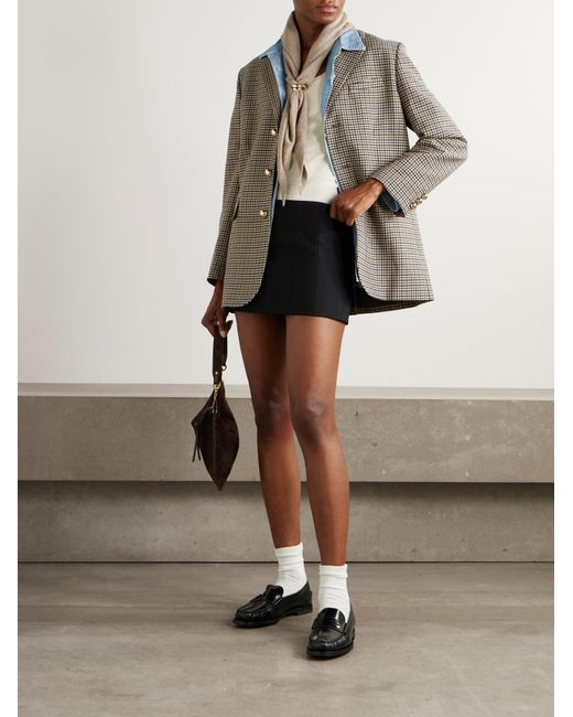 FRAME Brown Houndstooth Suit Jacket