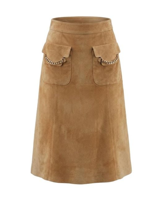 Gucci Natural Chain Detail Skirt