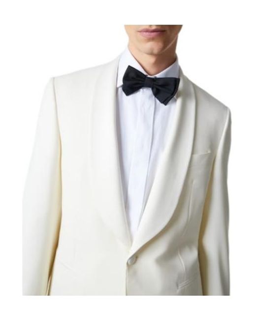 Canali White Wool Suit Jacket for men