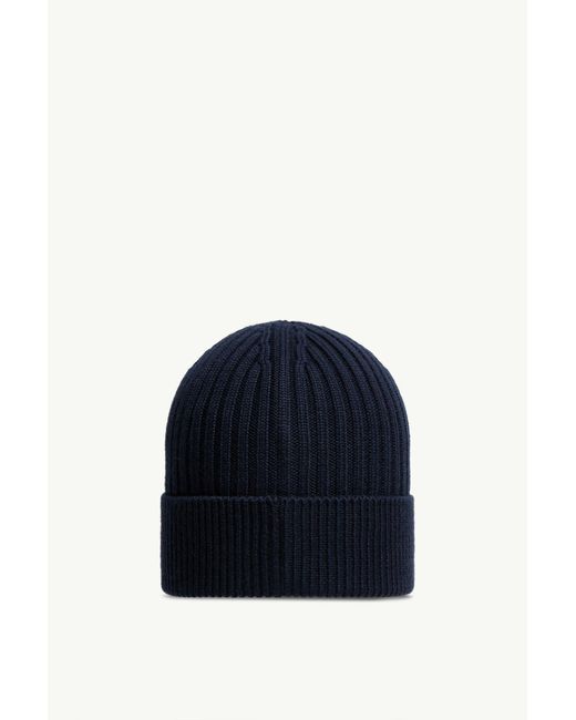 Moncler Blue Wool Beanie for men