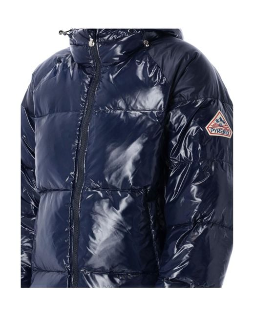 Pyrenex Blue Drawstring Hood Down Jacket for men