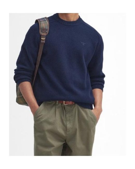 Barbour Blue Crew Neck Sweater for men