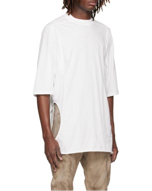 Rick Owens White Subhuman Jumbo Cotton T-Shirt for men