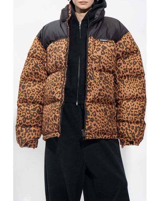 Vetements Brown Animal Motif Padded Jacket