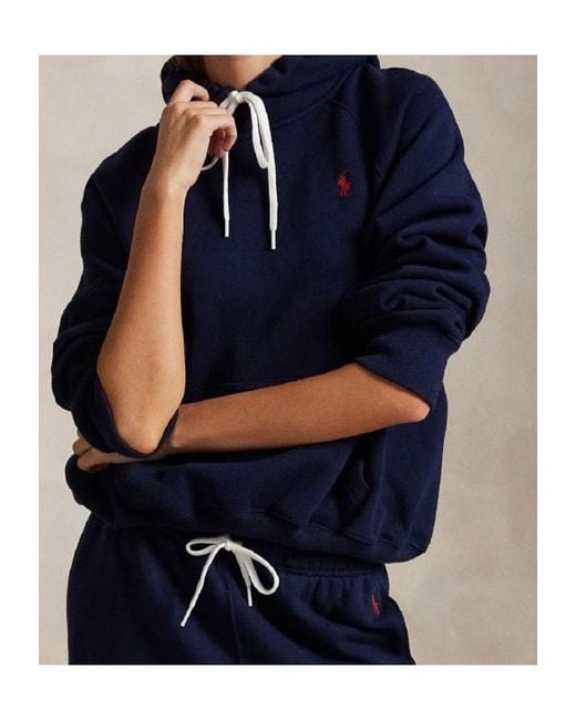 Polo Ralph Lauren Blue Shrunken Fit Fleece Hoodie