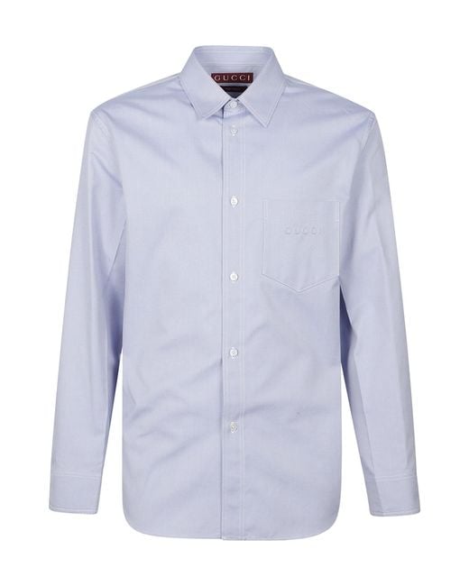 Gucci Blue Long Sleeve Shirt for men