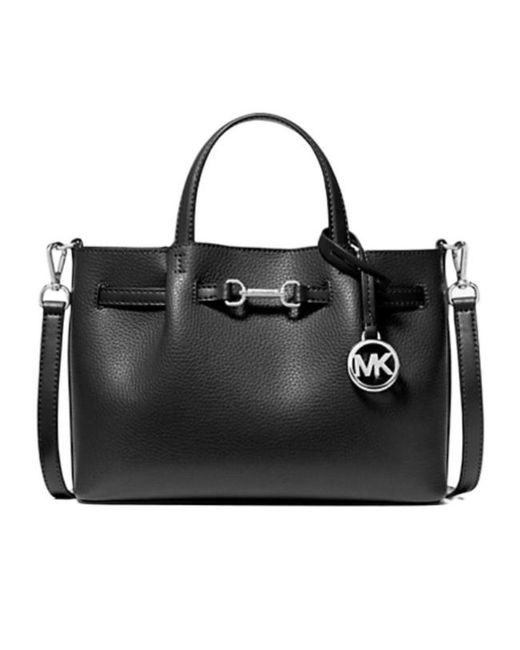Michael Kors Black Carson Small Pebbled Leather Satchel