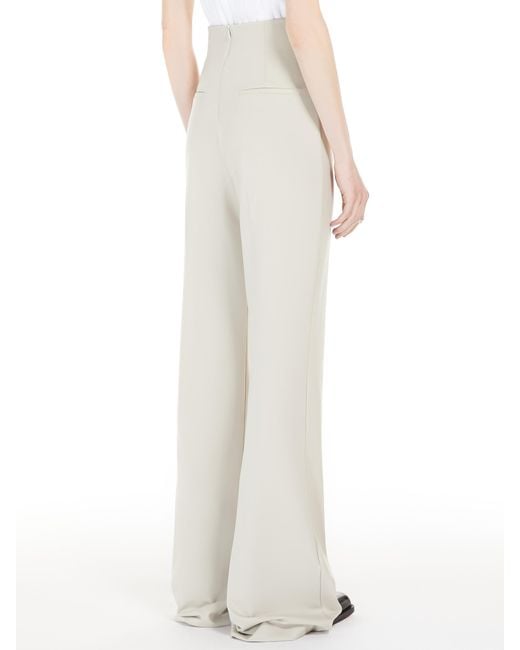 Sportmax White High-Waisted Scuba Jersey Trousers