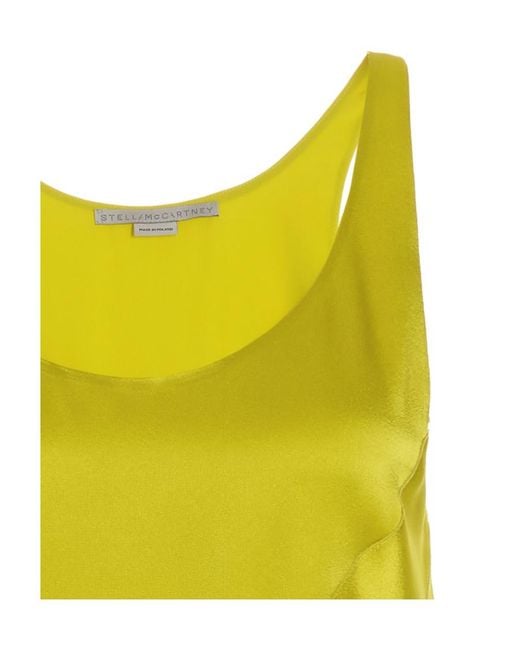 Stella McCartney Yellow Fringed Hem Sleeveless Dress