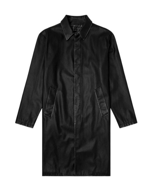 DIESEL Black J-Rivers Faux Leather Coat for men