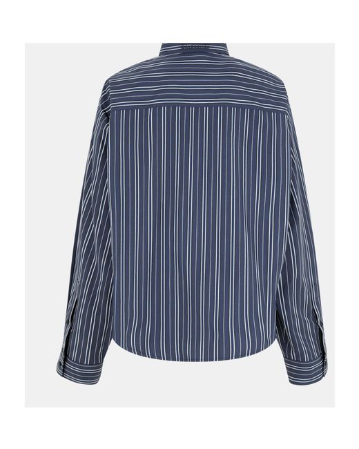 Balenciaga Blue Striped Solid Color Shirt