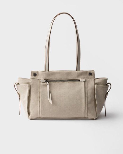 Prada Multicolor Route Large Canvas And Leather Tote Bag