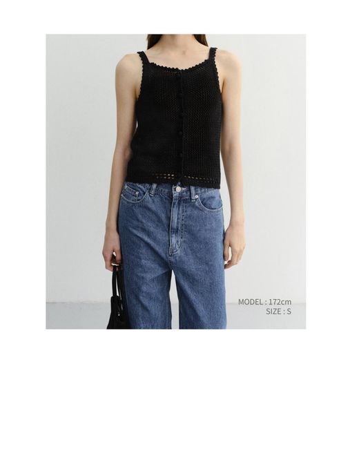 DUNST Black Button-Embellishment Top