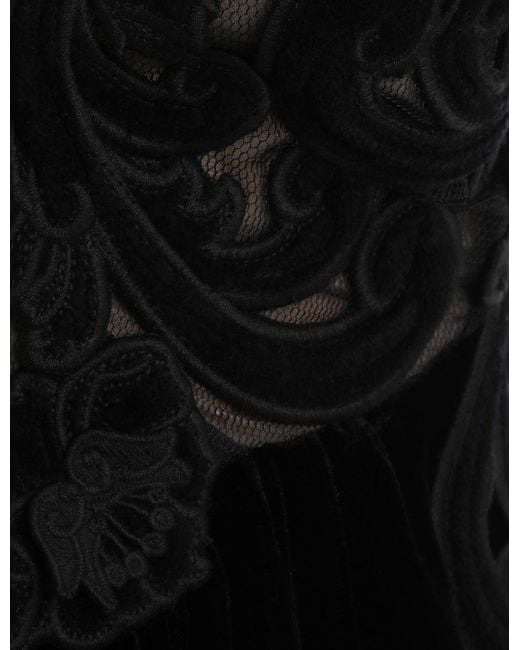 Zimmermann Black Floral-Embellished Velvet A-Line Dress