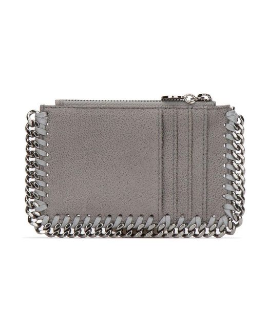 Stella McCartney Gray Falabella Zipped Chained Card Holder