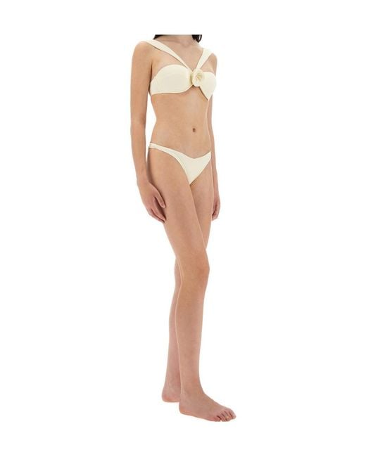 LaRevêche Natural Sahar Floral Bikini Top Beachwear