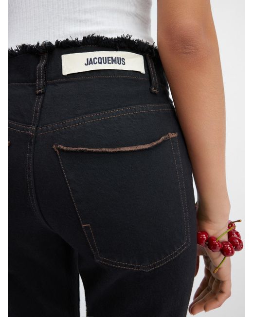Jacquemus Black Frayed Cropped Jeans