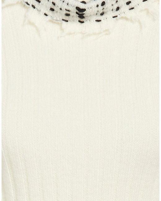 Marni White Solid Color Wool Knit Sweater