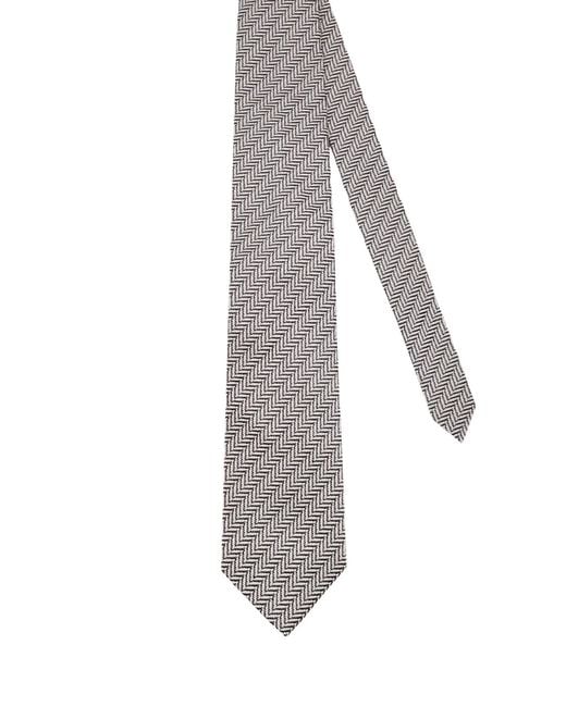 Tom Ford Gray Geometric Pattern Tie for men
