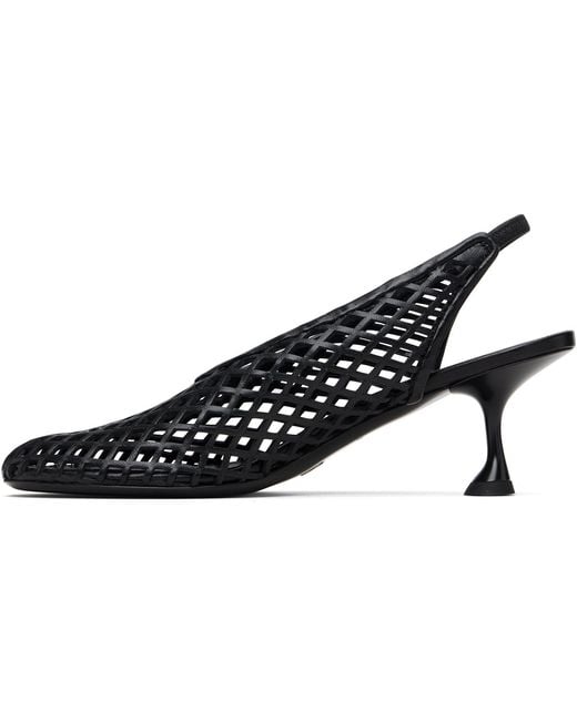 Proenza Schouler Black Openwork Slingback High-Heeled Sandals