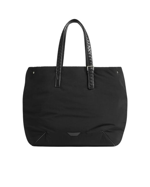Bottega Veneta Black Logo Patch Tote Bag for men